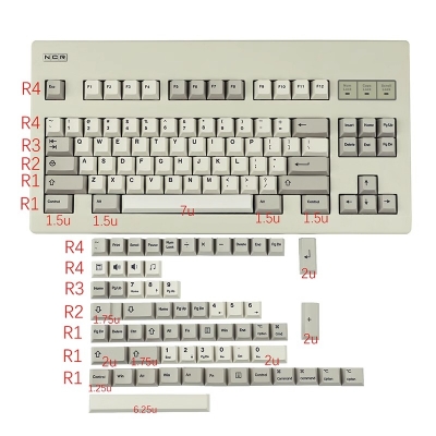 Retro MAC 104+39 Cherry MX PBT Dye-subbed Keycaps Set for Mechanical Gaming Keyboard